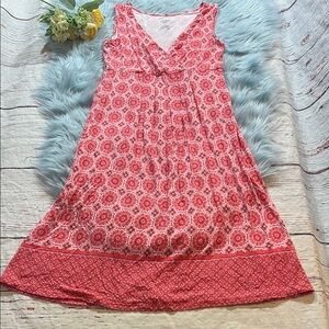 St. John’s Bay Patterned Faux Wrap Sleeveless Stretch Dress sz S